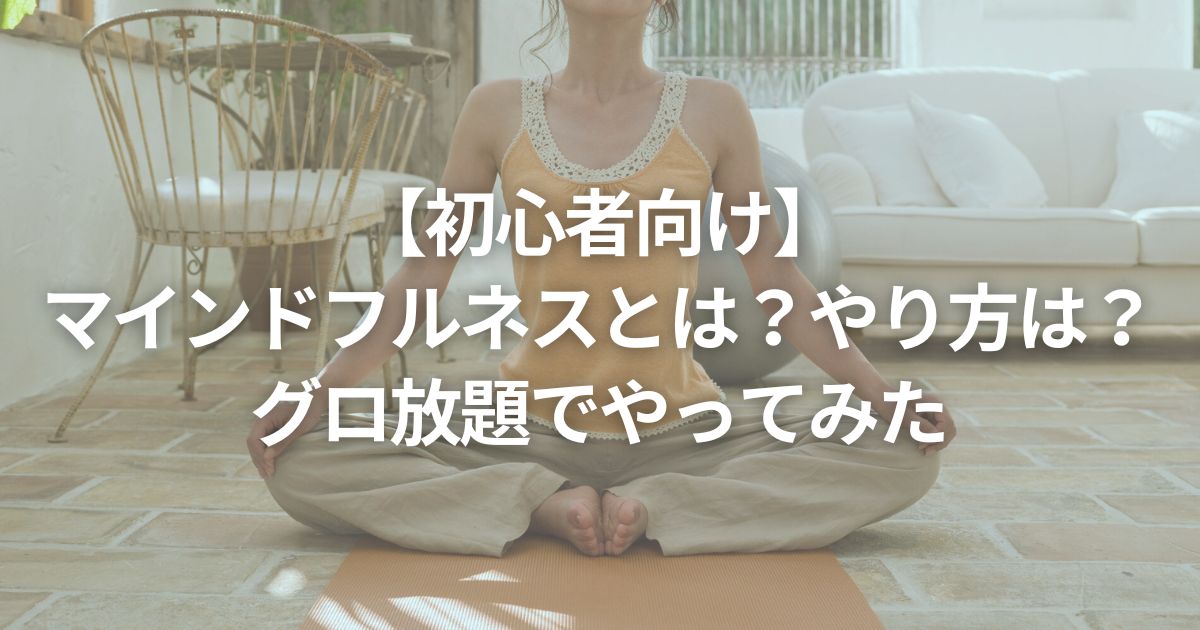 【初心者向け】マインドフルネスとは？やり方は？グロ放題でやってみた